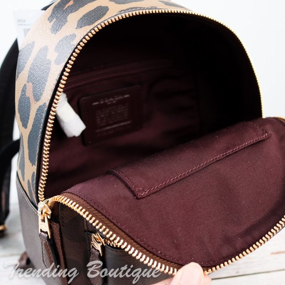NWT Coach Mini Charlie Backpack with Leopard Print - Picture 12 of 12